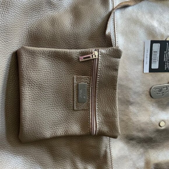 Anna Morellini two tone leather bucket bag. Made in Italy. - Picture 4 of 5